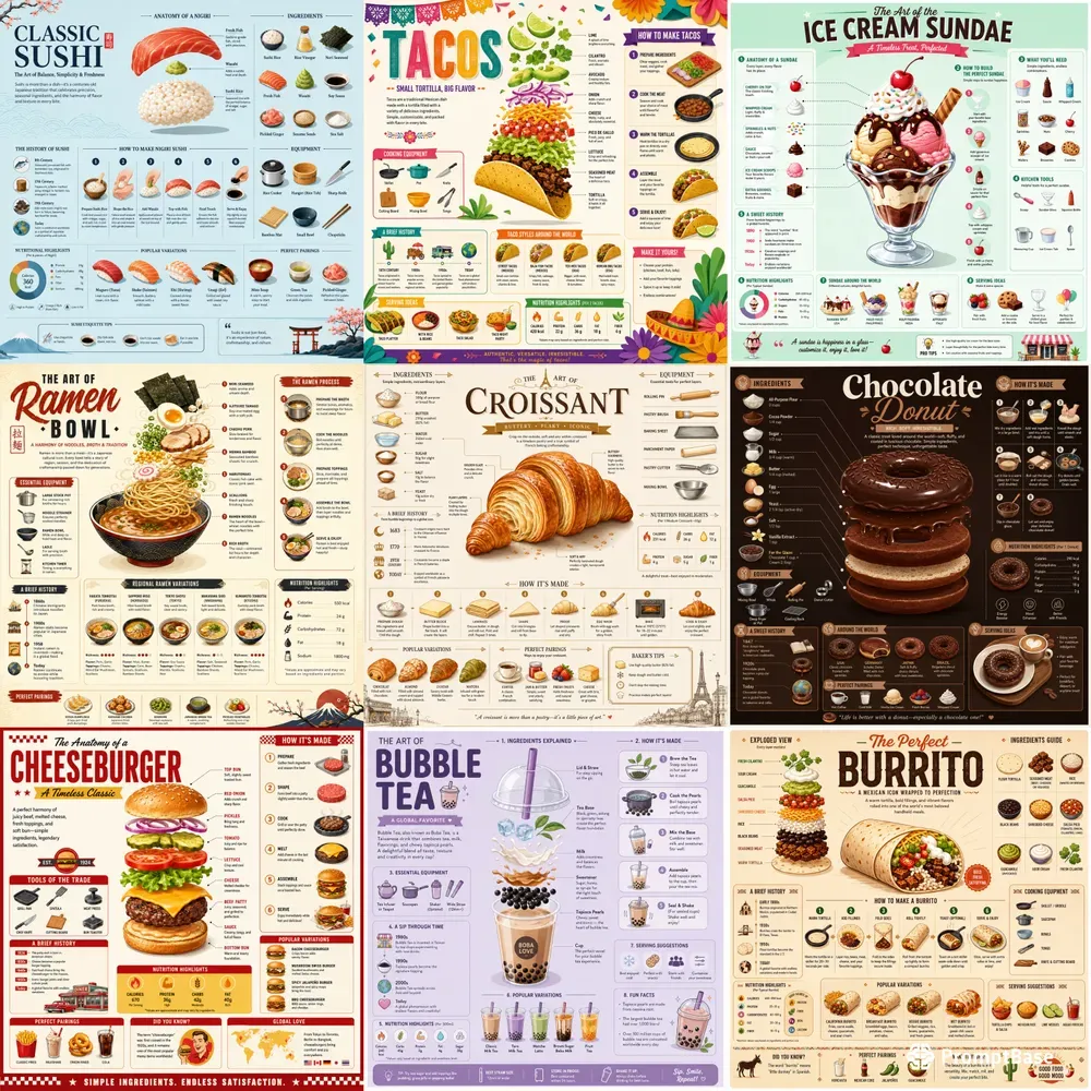Modern Food Infographic Poster Packs