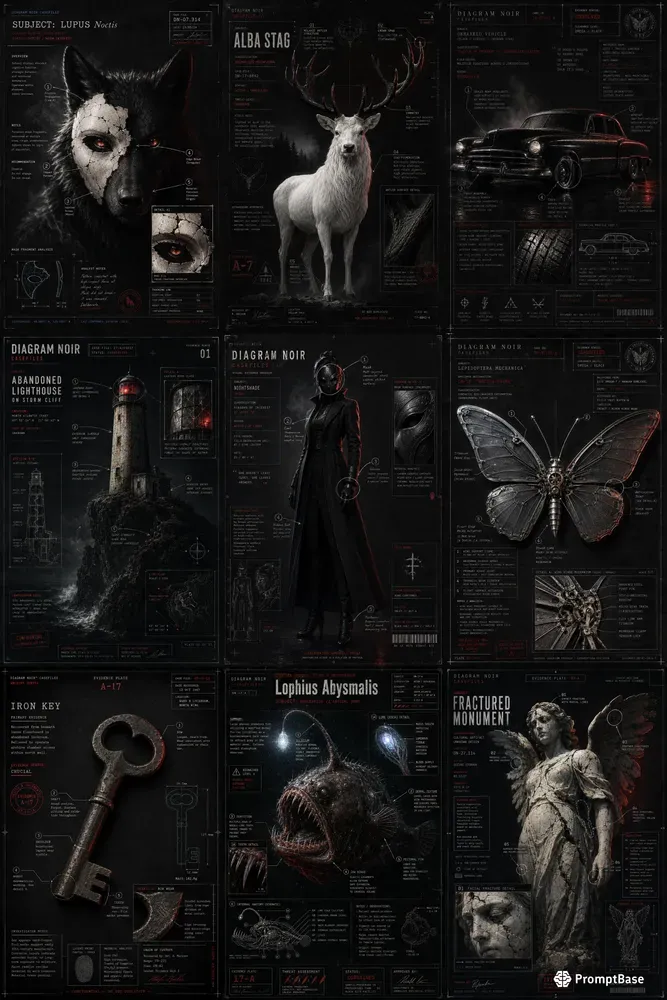 Diagram Noir Casefiles Forensic Posters
