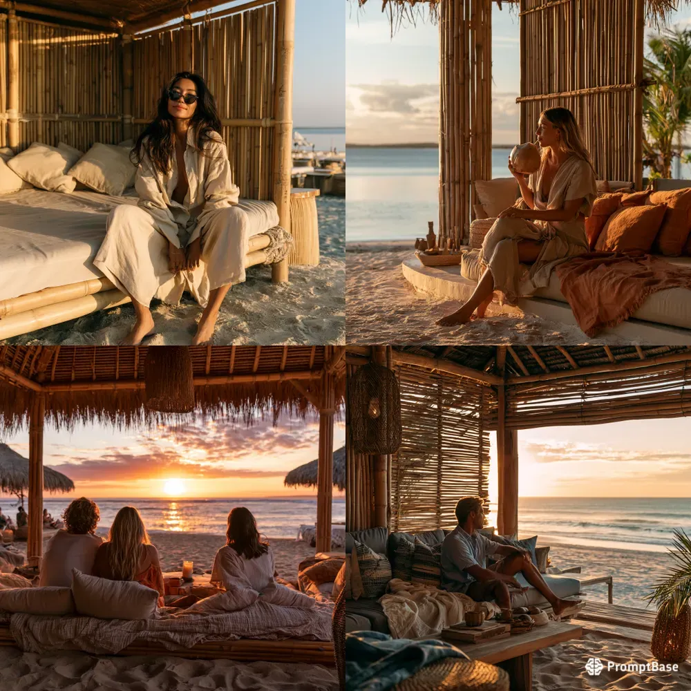 Beachfront Sunset Lounge Photography