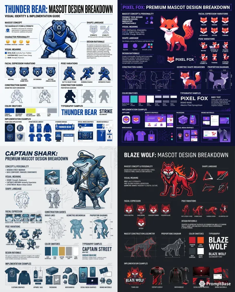 Mascot Design Breakdown Infographics