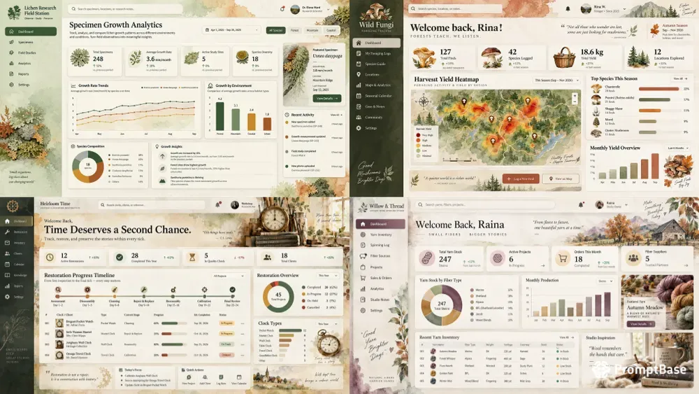 Autumn Harvest Watercolor Dashboards