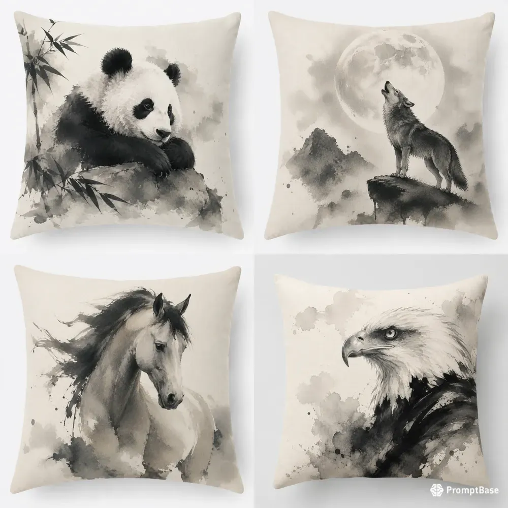Ink Wash Pillow Design Generator
