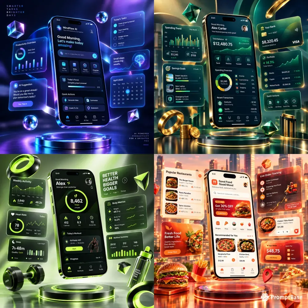 Floating App Interface Masterpieces