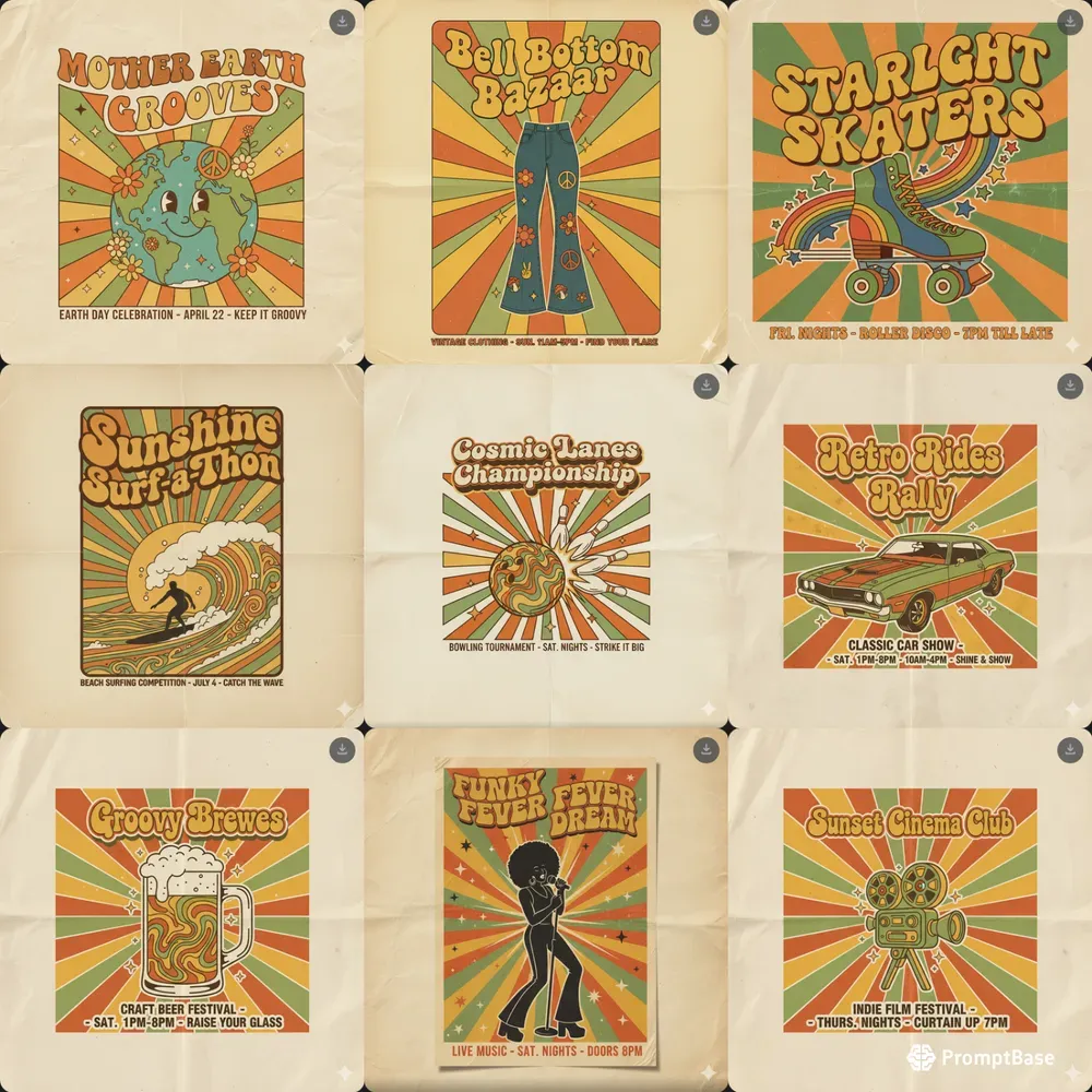 Retro Style Event Posters