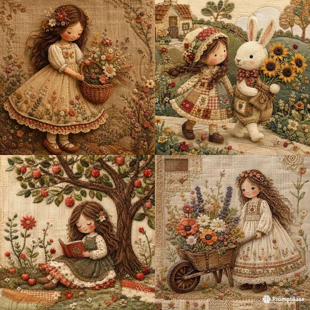 Handcrafted Textile Storybook Art