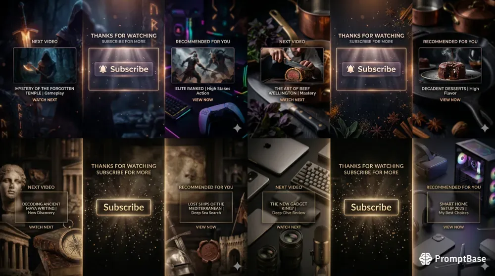 Cinematic End Screen Outro Panels