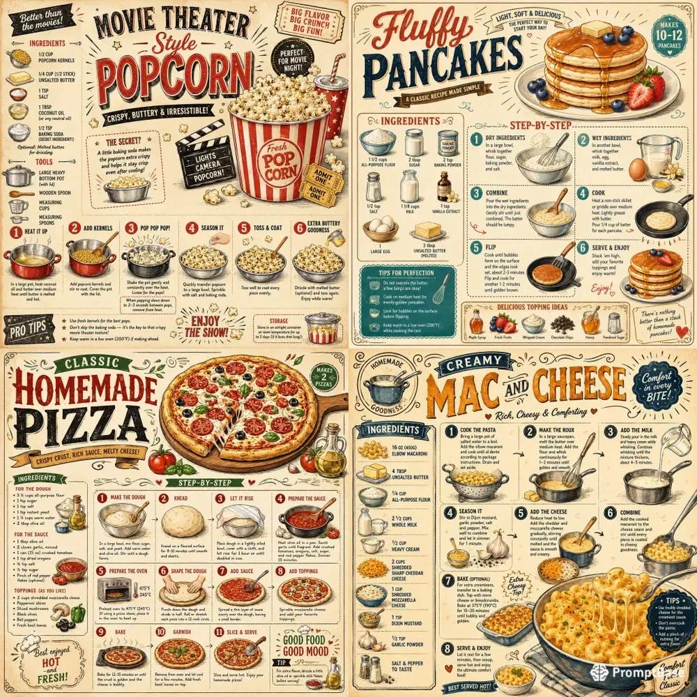 Vintage Recipe Infographics