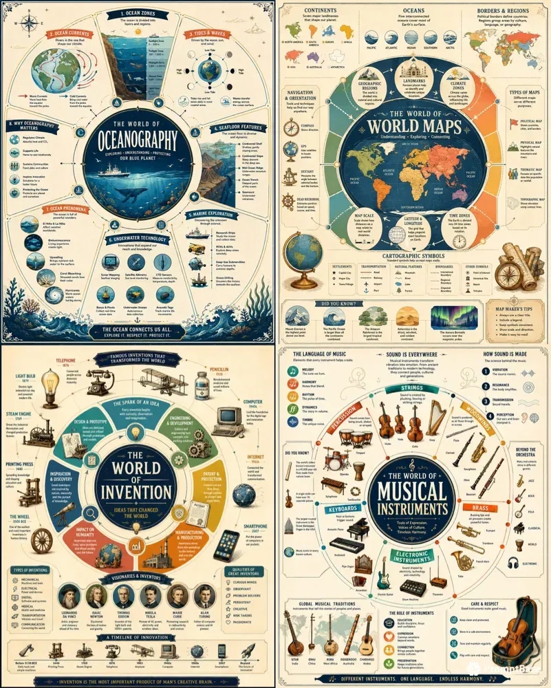Illustrated Worlds Knowledge Maps