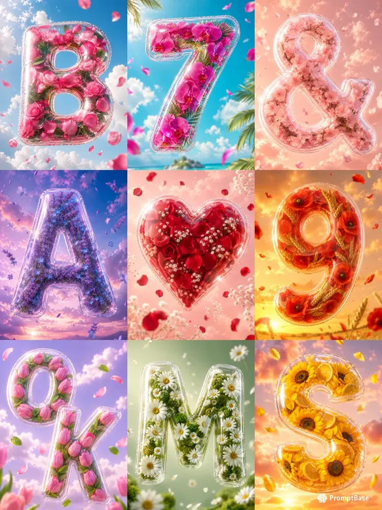 3D Inflatable Floral Typographies