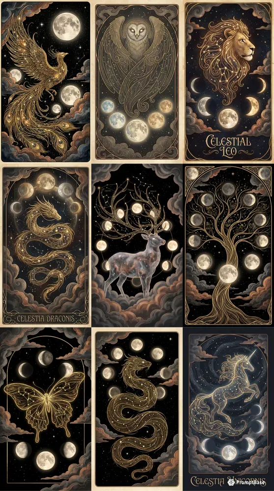 Celestial Gold Thread Art Nouveau
