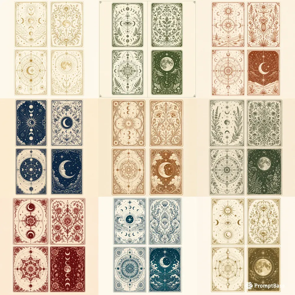 Tarot Card Backs 4 Style Sheets