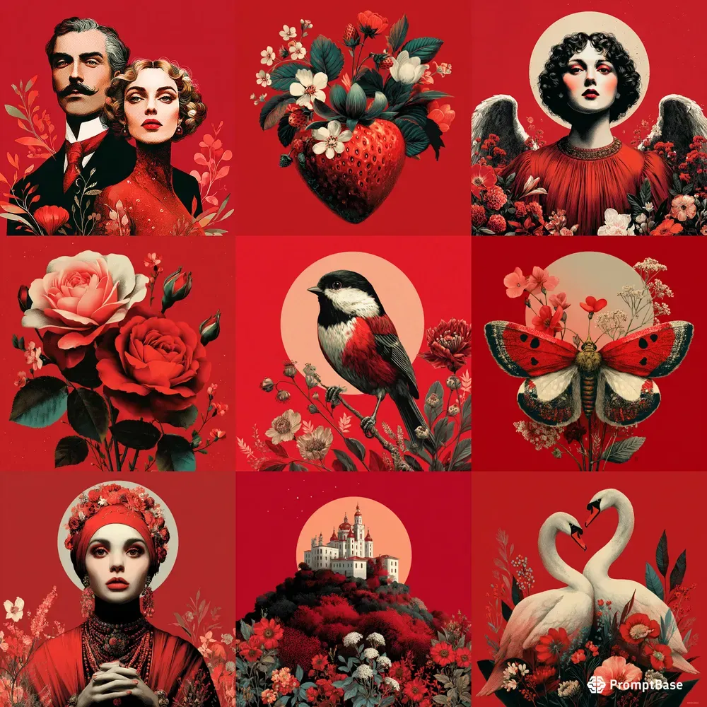Crimson Romantic Symbolism Art