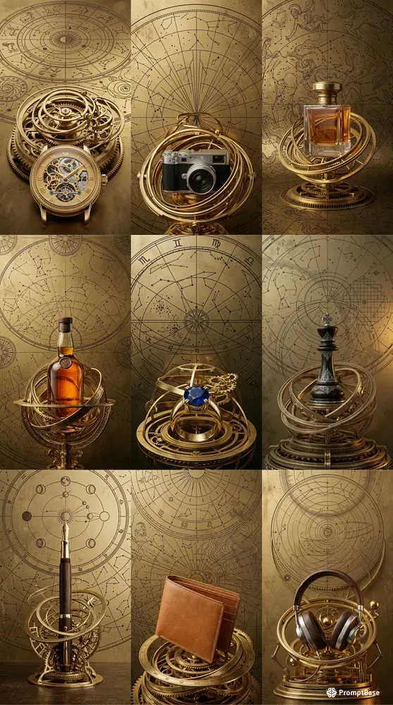 Etched Brass Celestial Maps