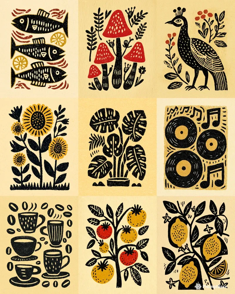 Bold Block Print Pattern Art