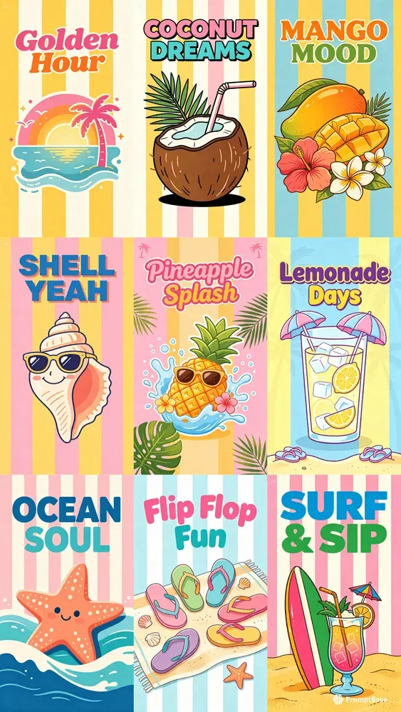 Cute Summer Poster Template Packs
