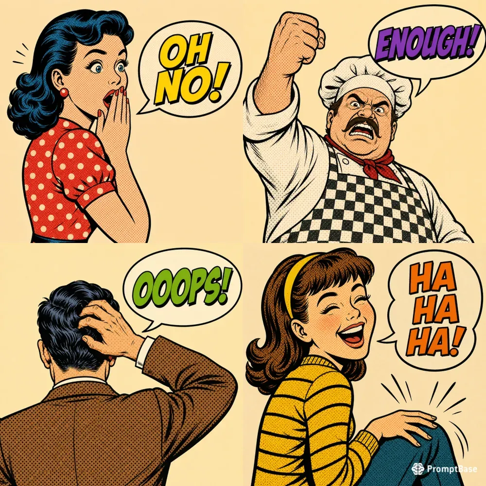 Retro Pop Art Comic Characters Sets