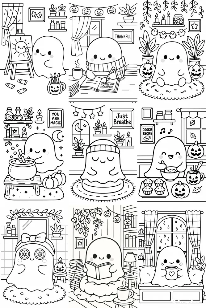 Little Ghost Cozy Corners Coloring Pages