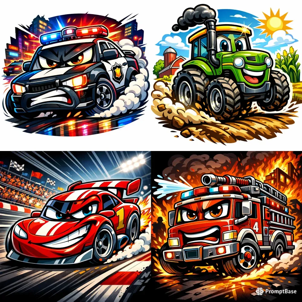 Cartoon Vehicle Mascot Packs