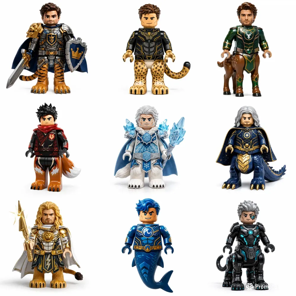 Lego Hybrid Superhero Minifigures