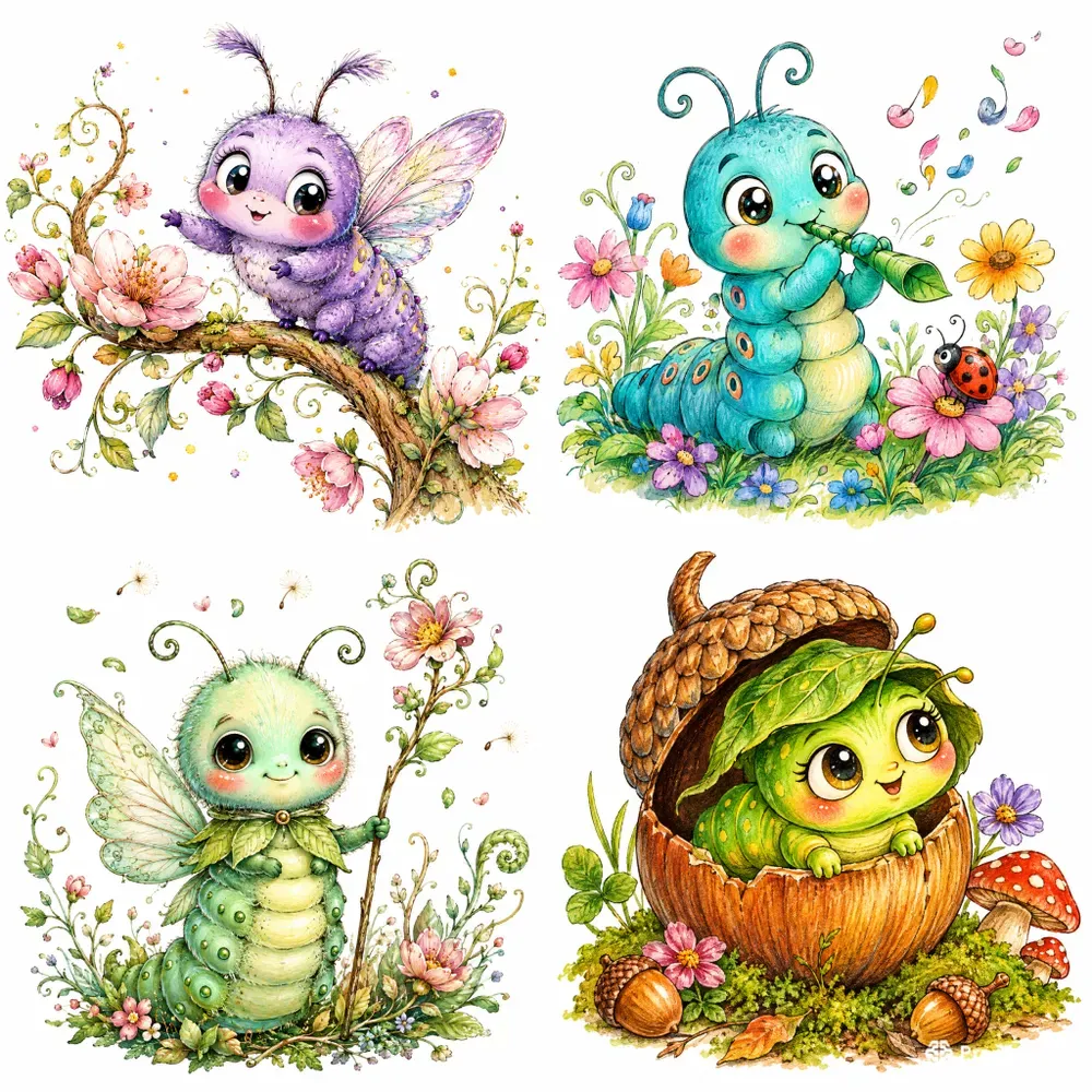 Whimsical Garden Bug Characters
