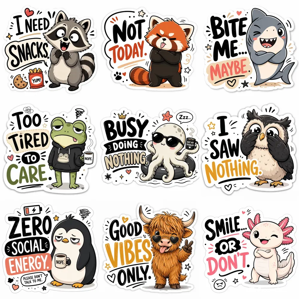 Funny Cute Sticker Bundles