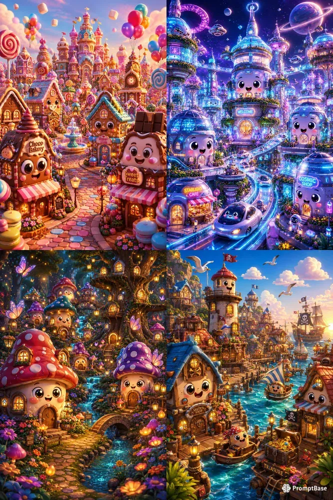 Cute Cartoon Cities