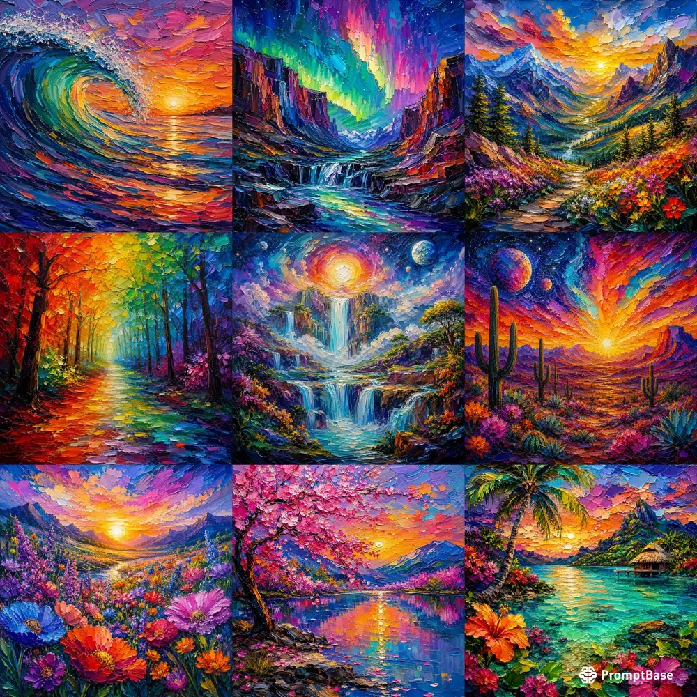 Impasto Rainbow Dreamscapes