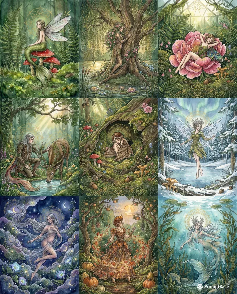 Fairycore Fantasy Watercolor Art