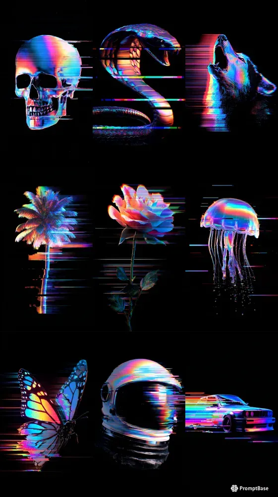 Neon Y2k Glitches