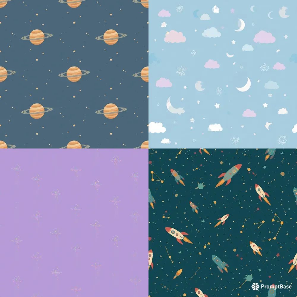 Minimalist Seamless Space Patterns