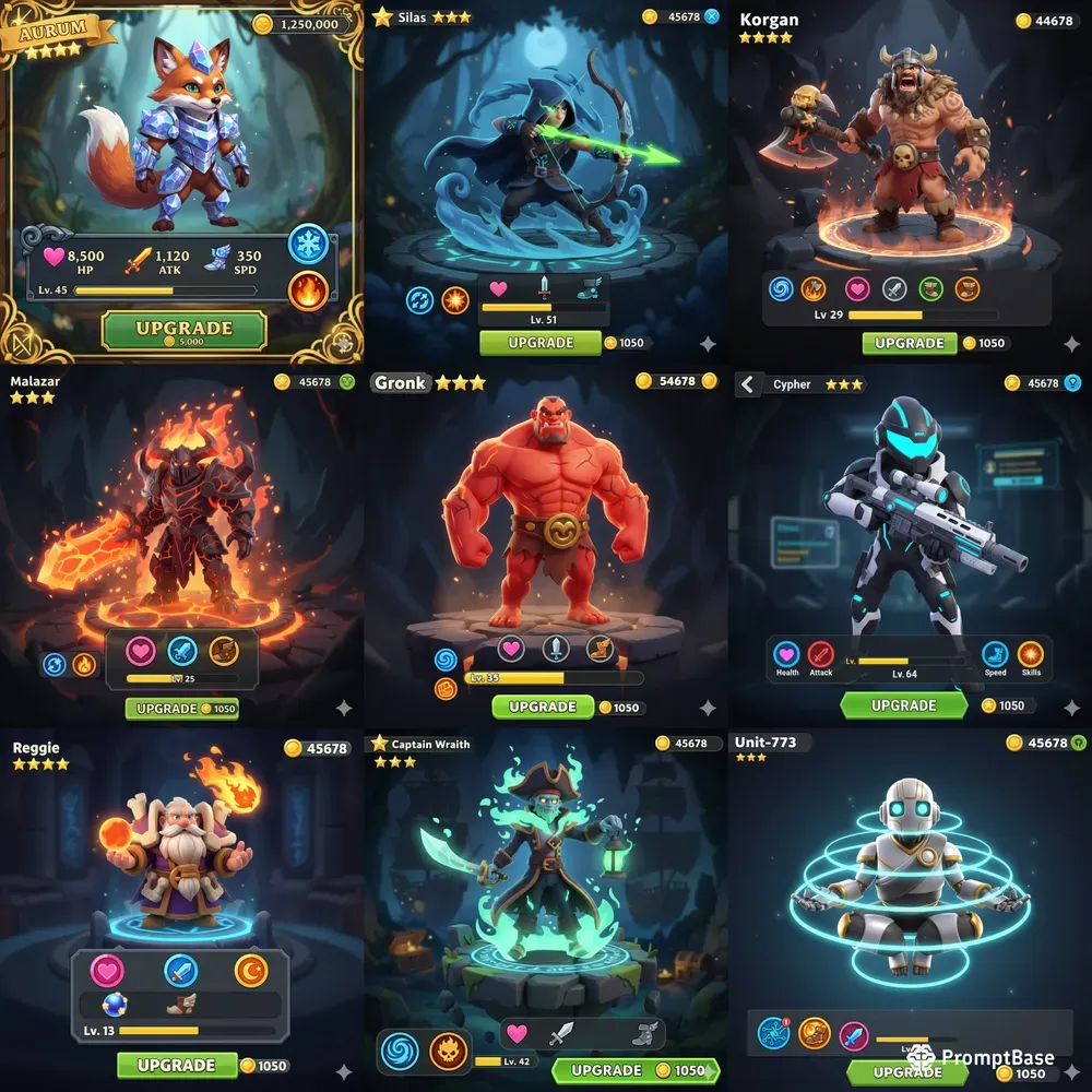 Mobile RPG Game UI Designs