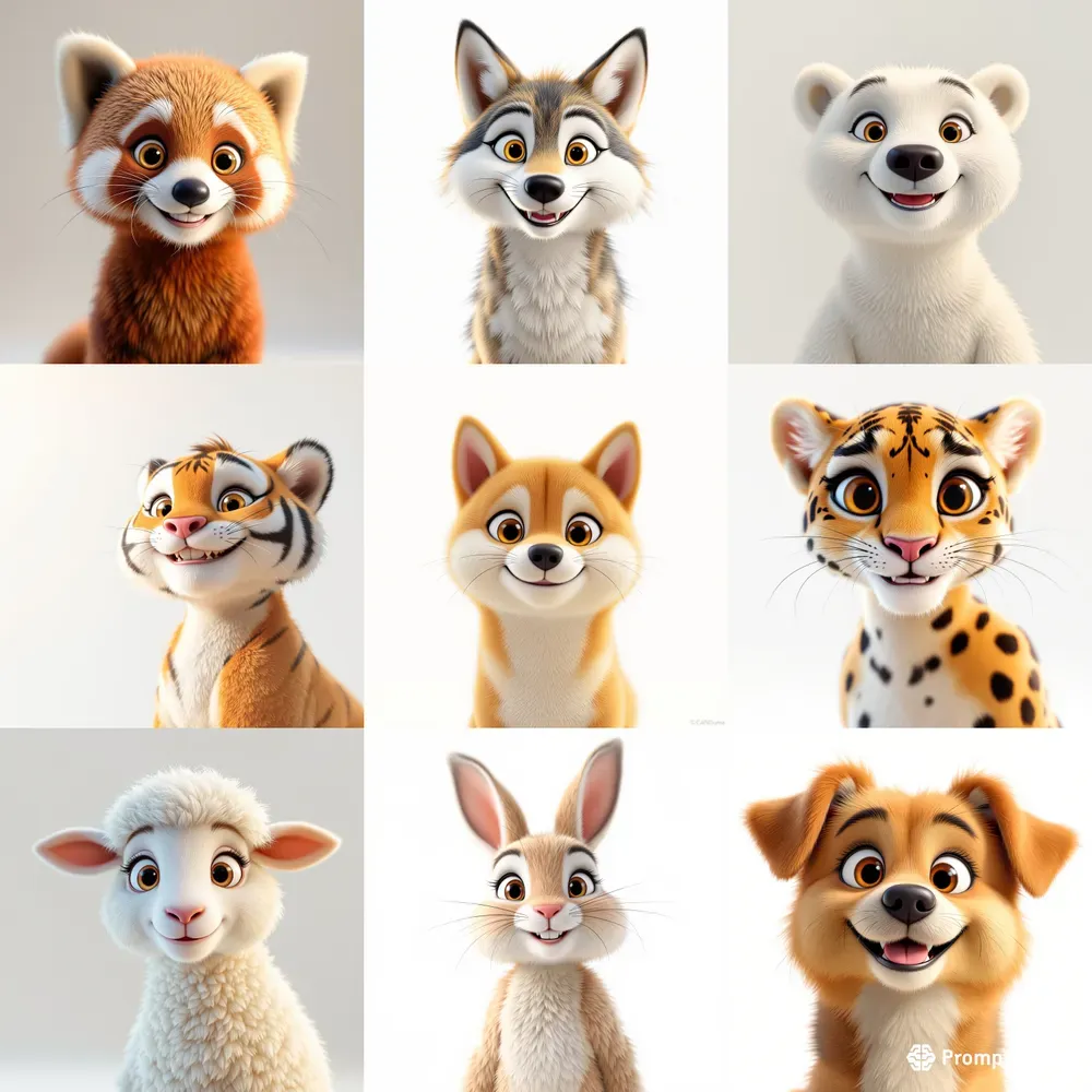 Anthropomorphic Pixarstyle Animals