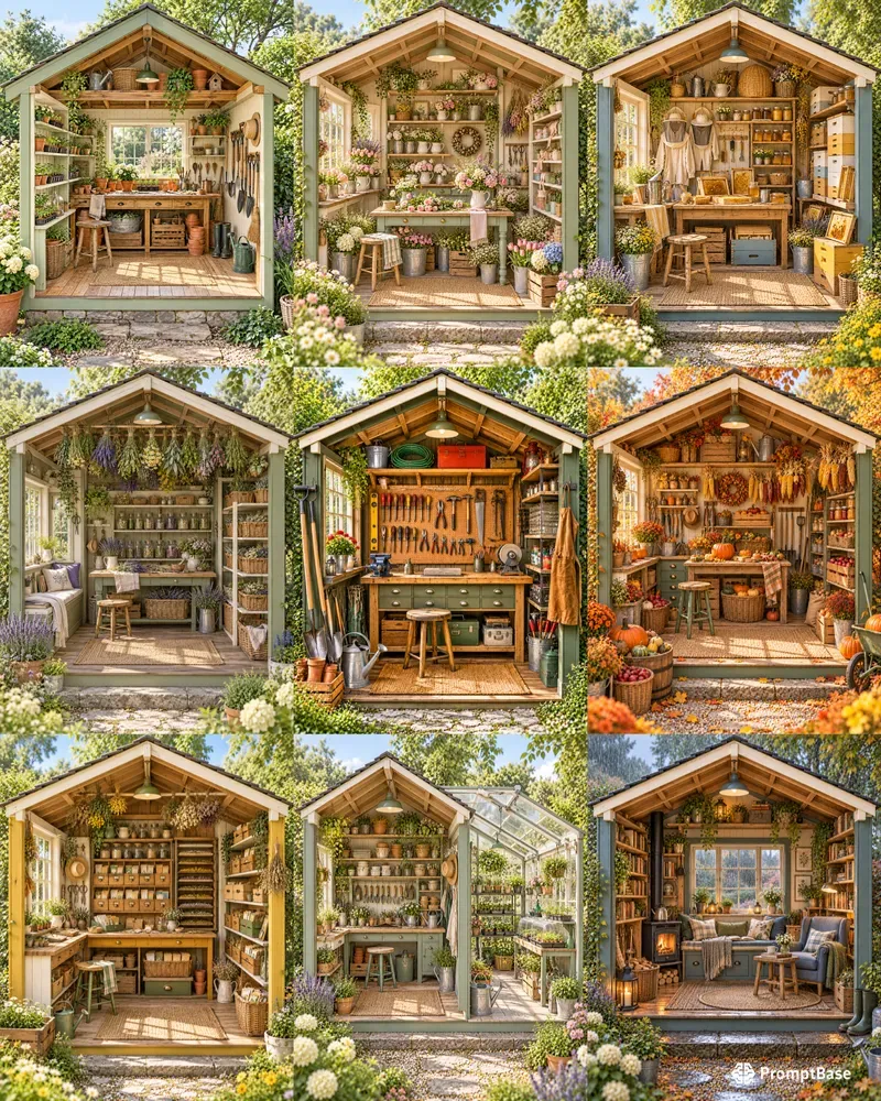 Garden Shed Cutaway Scenes
