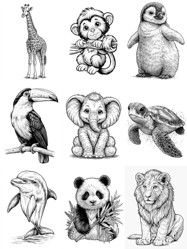 Kids Coloring Book Vectors