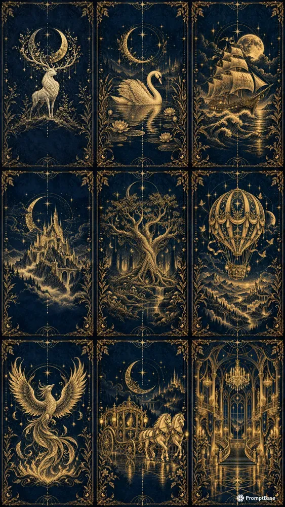 Gold Line Drawing Fantasy Book Covers