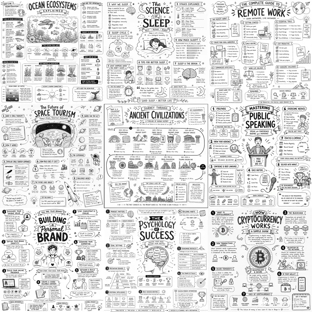 Handdrawn Doodle Infographic Packs