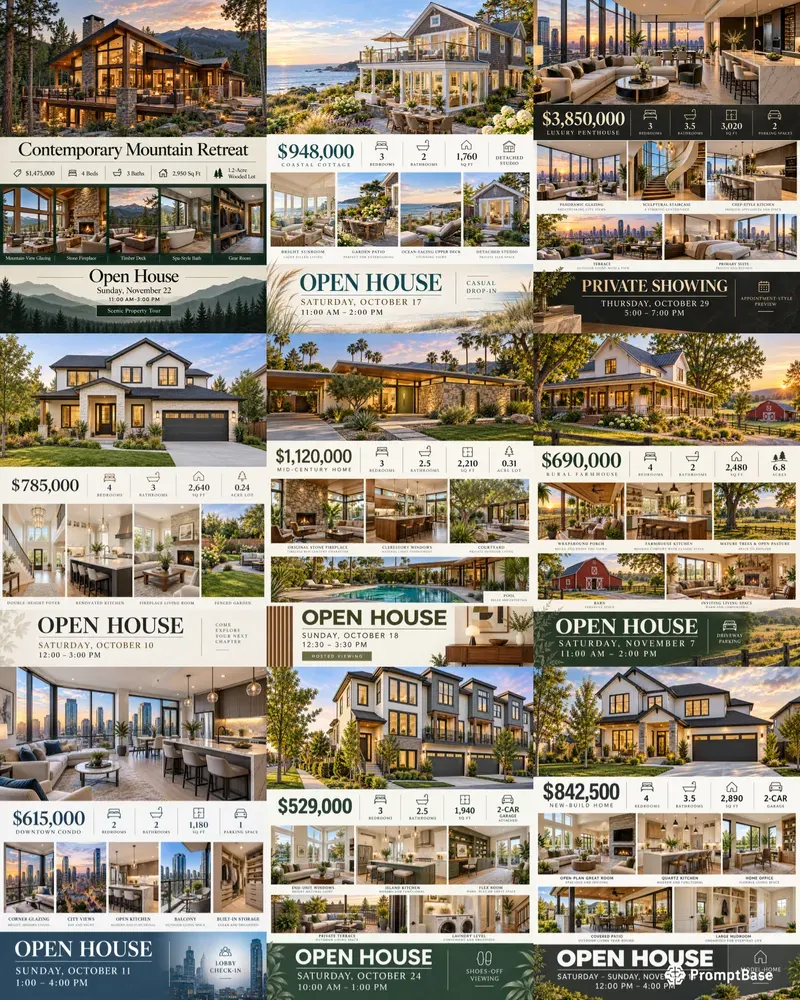 Real Estate Open House Flyer Features