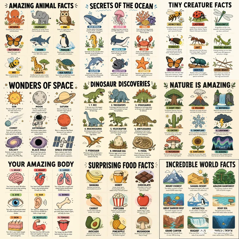 Cute Fact Infographic Posters