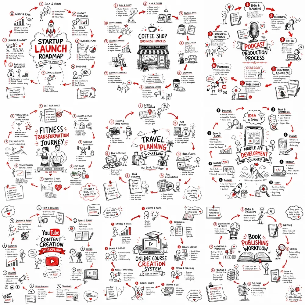 Visual Process Doodle Maps Collections