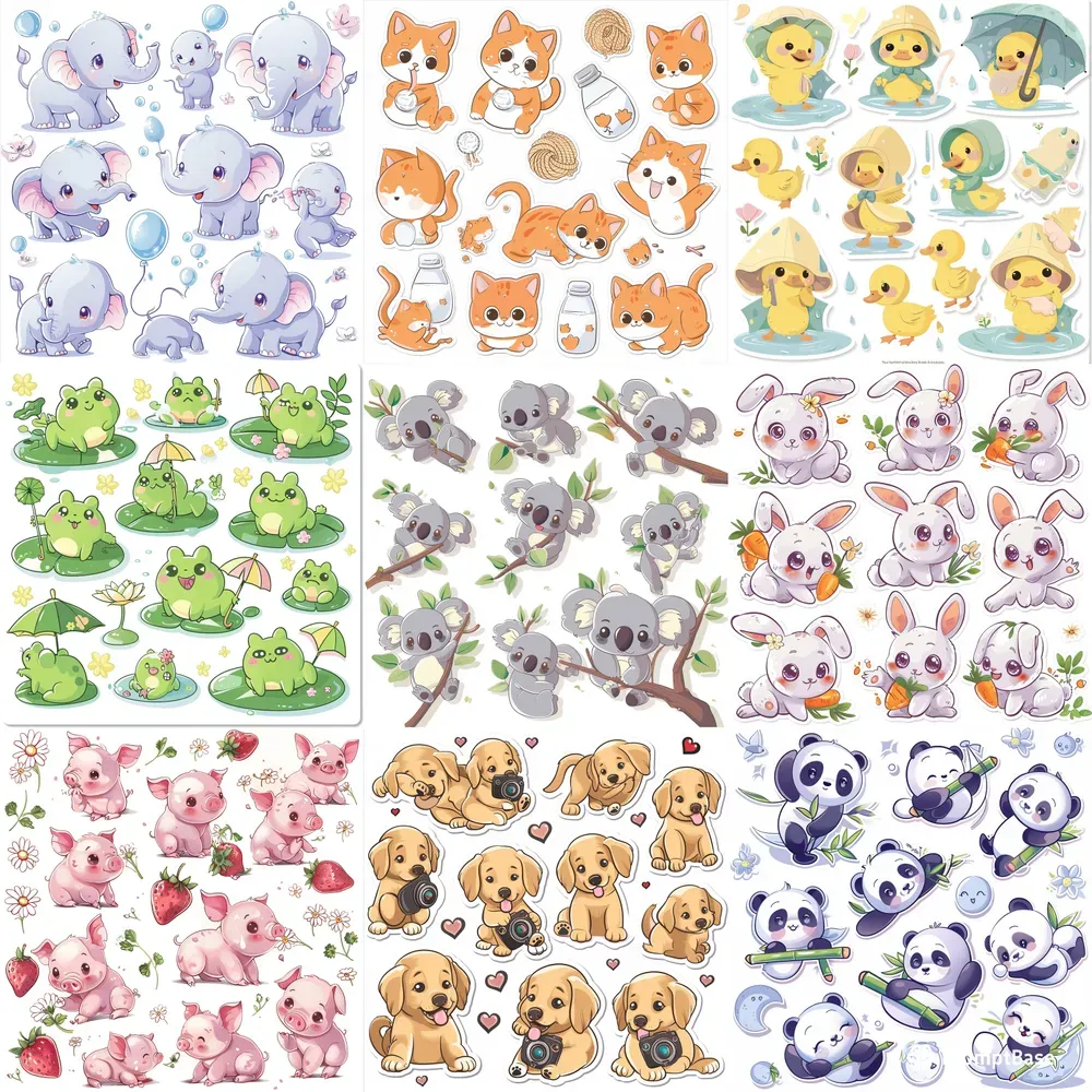 Pastel Kawaii Sticker Sheet Designs