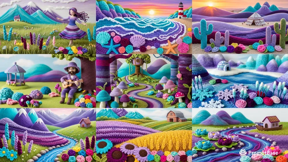Crocheted Yarn Landscapes