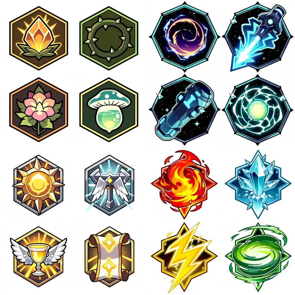 Geometric 2x2 Game Ui Skill Icon Packs