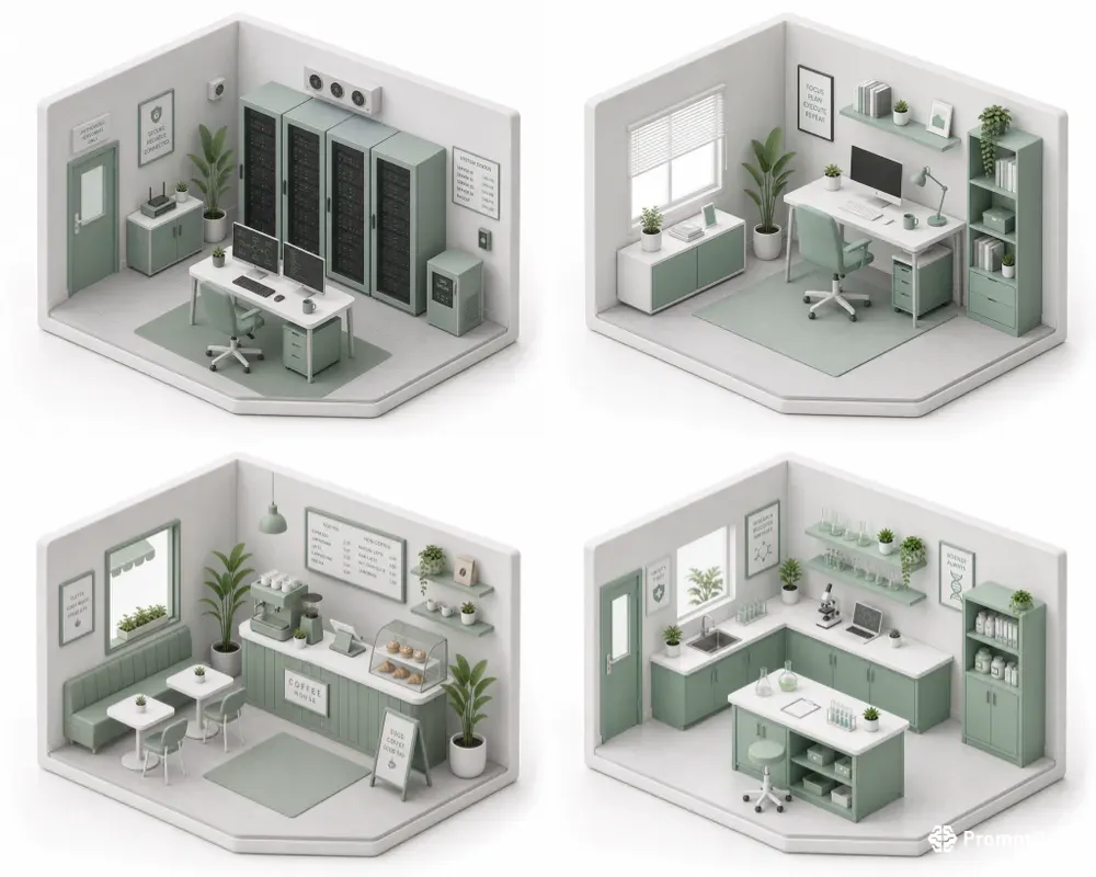 Clean 3D Isometric Professional Assets
