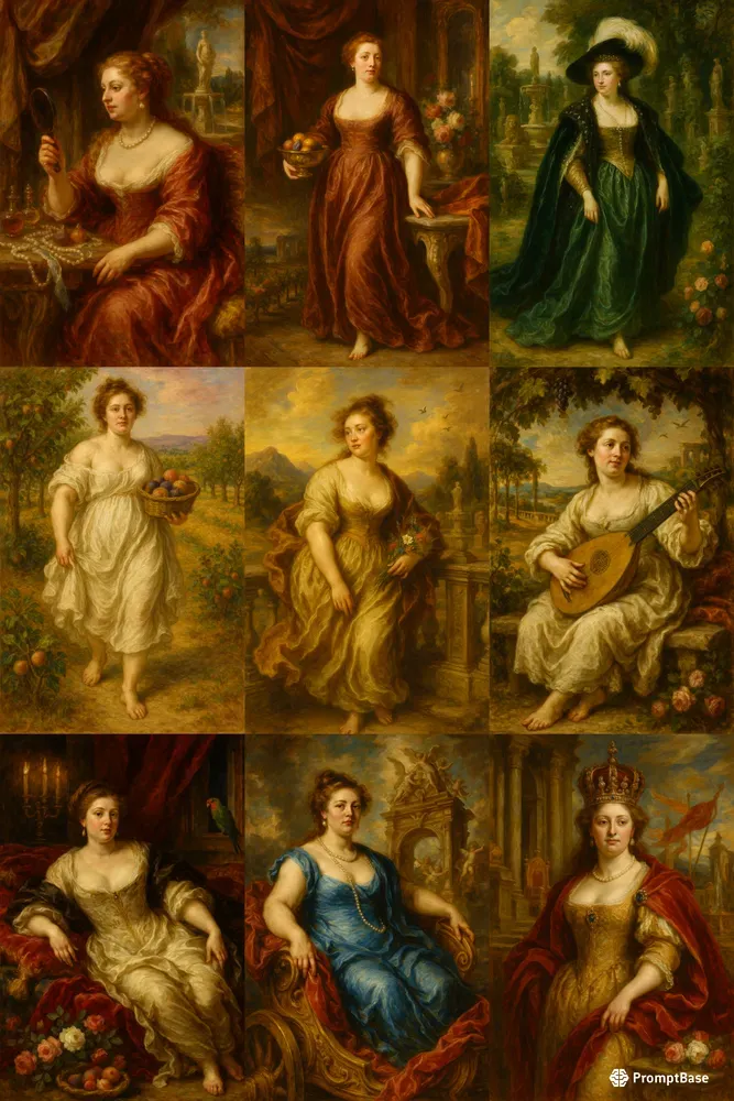 Rubensian Women With The Same Portraits