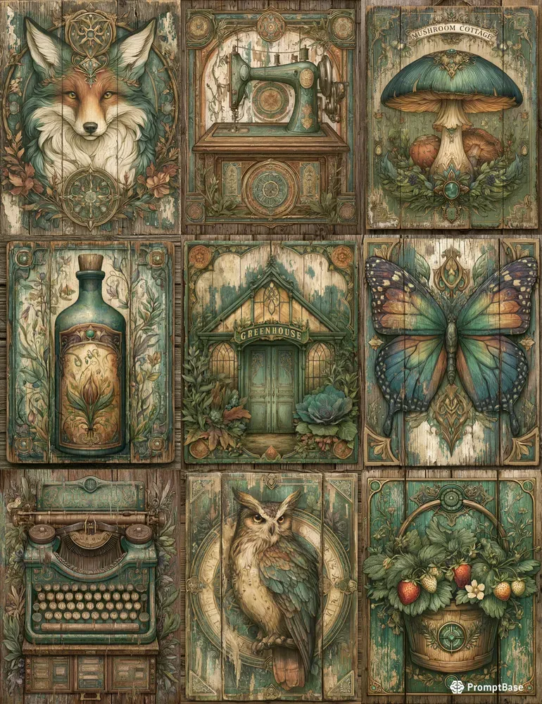 Vintage Greenhouse Junk Journal Pages