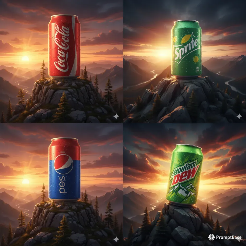 Colossal Drink Can Mountain Scene Views