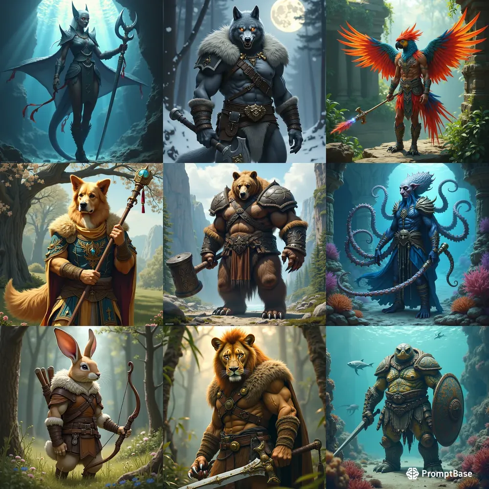 Fantasy Warrior Animal Hybrids