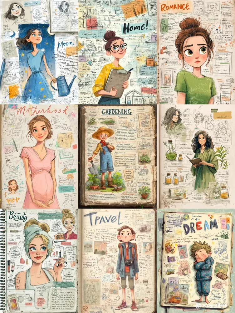 Whimsical Character Journal Pages
