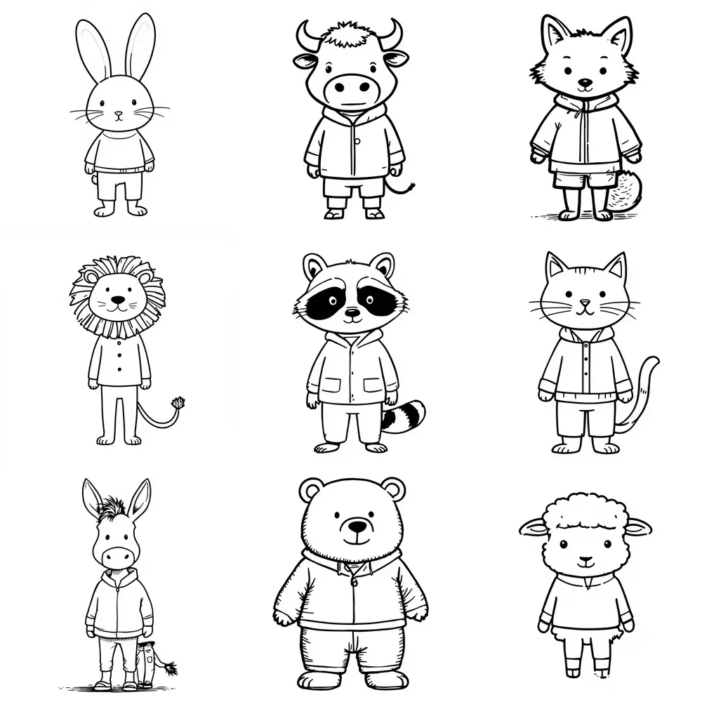 Minimal Handdrawn Animals