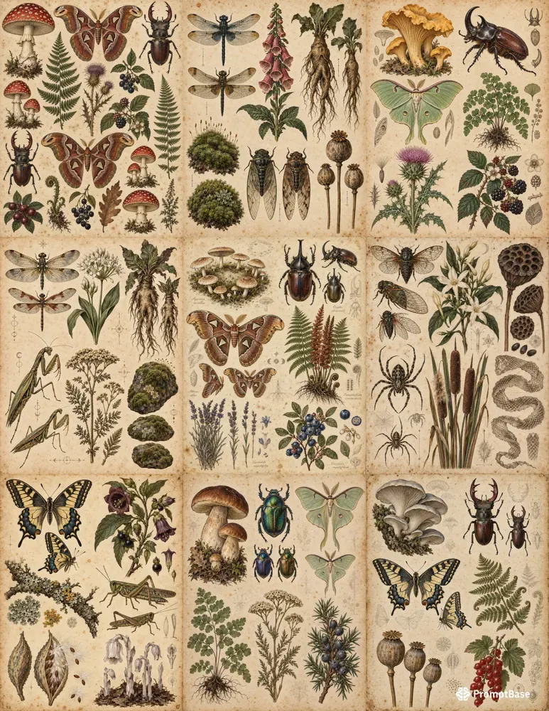 Dark Academia Specimen Sheets